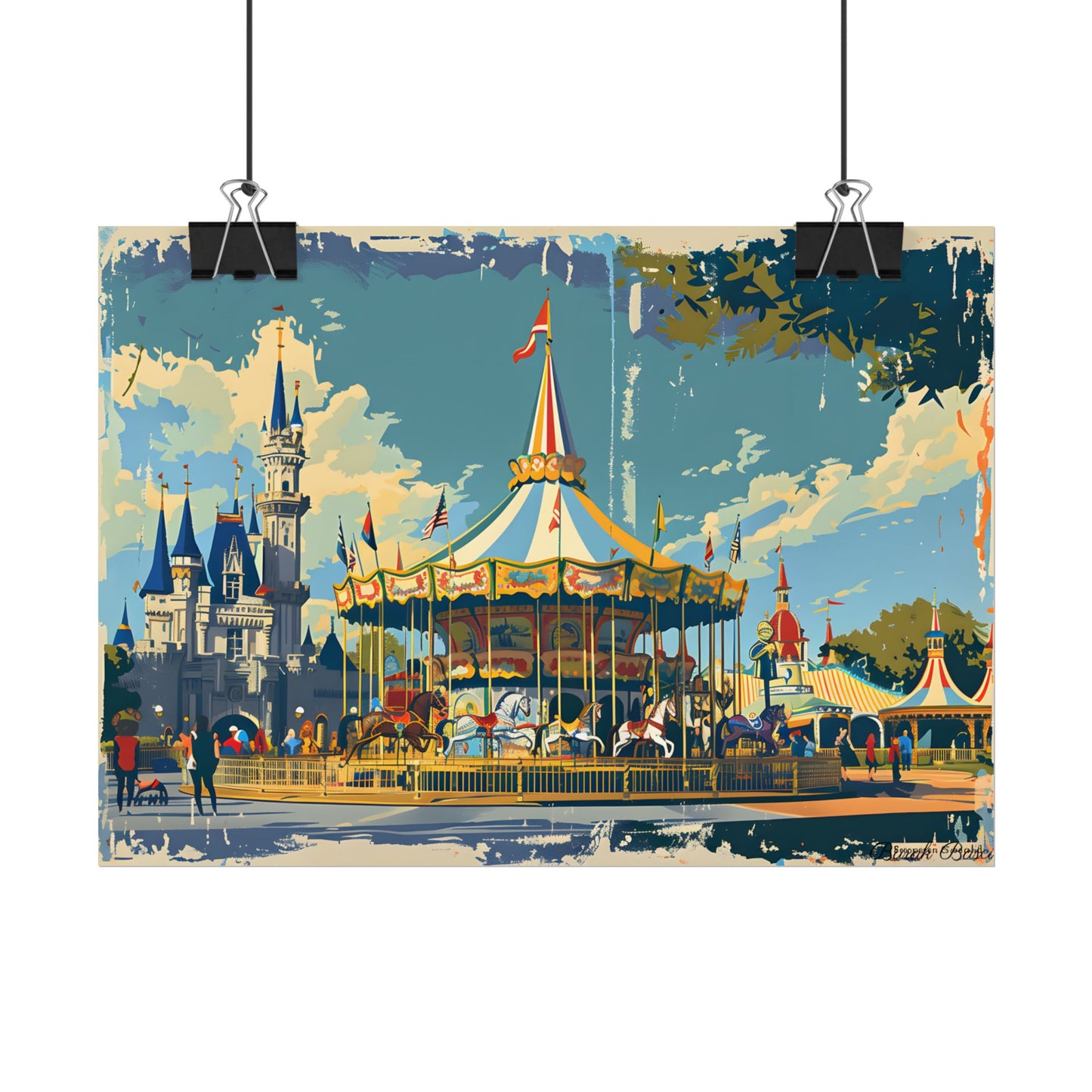 Vintage Disney Nostalgia: Retro Attraction Poster Art - Poster