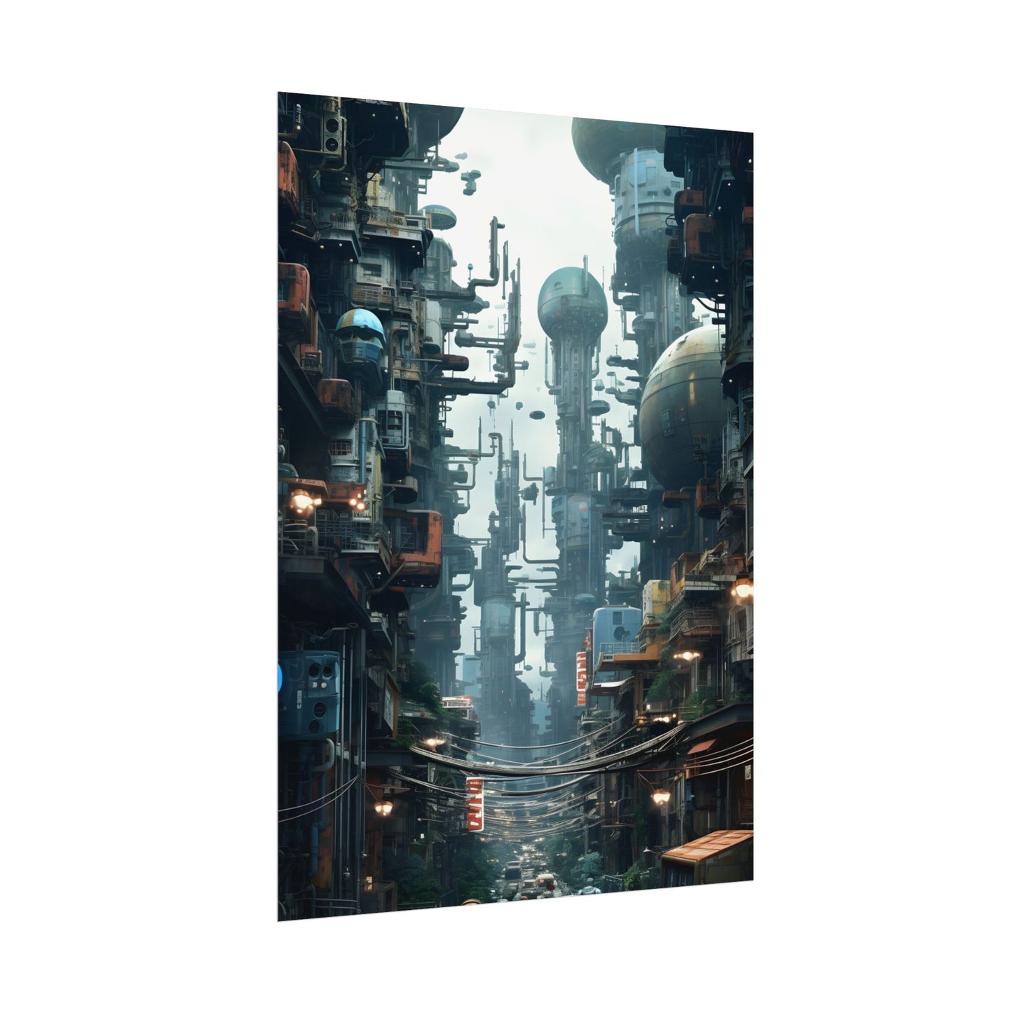 Post-Apocalyptic Ruin: Steampunk Cityscape Art - Poster