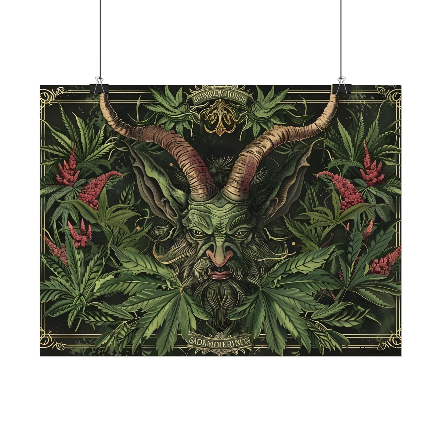 Victorian Devil: Dark Ominous Illustration - Poster