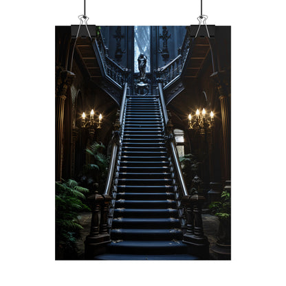 Haunted Victorian Mansion Mystery: Spooky Gothic Artwork - Poster