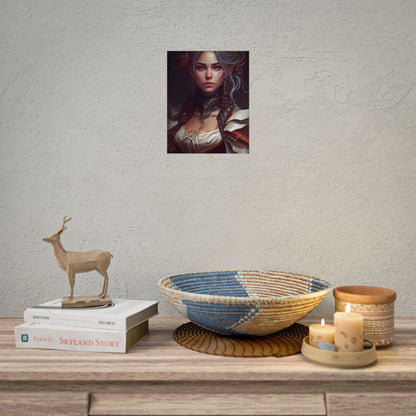 Glamorous Mid-20s Female Portrait: Black Hair Artwork - Poster