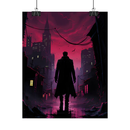 Gritty Urban Scene: Detective in Thought - Poster