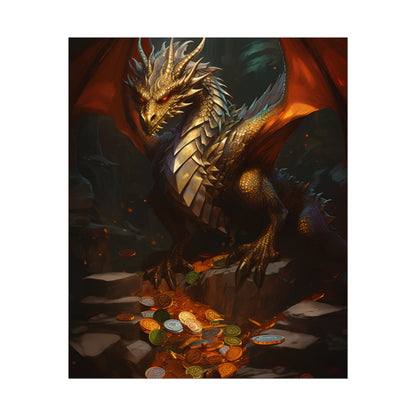 Ancient Fantasy Dragon Guard: Majestic Creature Art - Poster