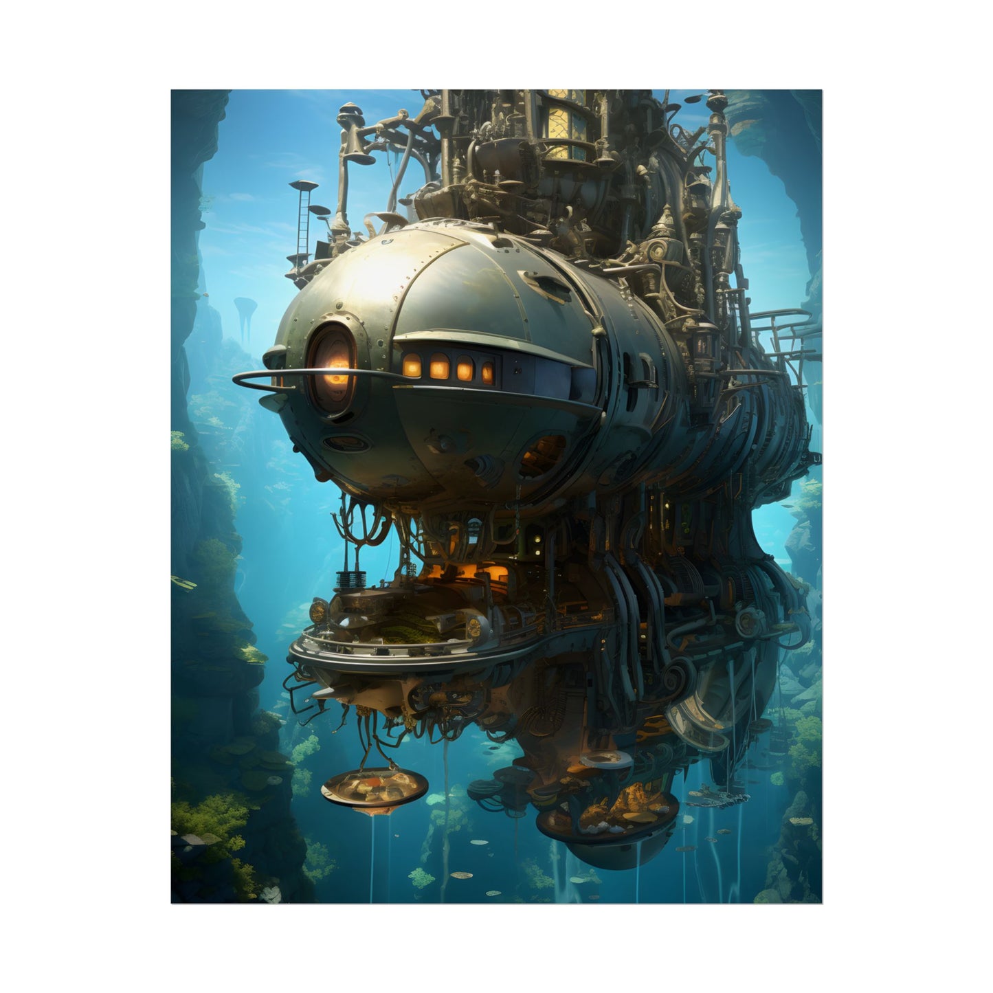Steampunk Oceanic Adventure: Crew Sails the Horizon - Poster
