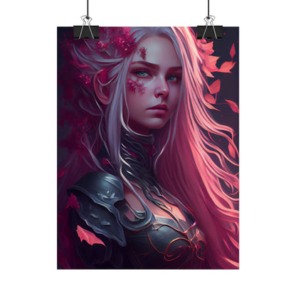 Astonishing Female Portrait with Pink Hair: Artistic Vision - Poster