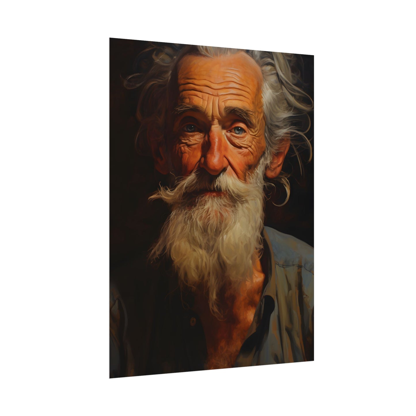 Elderly Wisdom: A Portrait of Timeless Senior Reflection - Poster