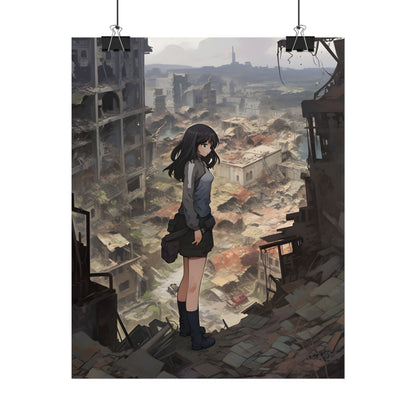 Dramatic Anime Scene: Detailed Bird's Eye View - Poster
