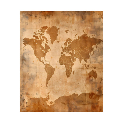 Vintage World Map: Artistic Cartography on Canvas - Poster