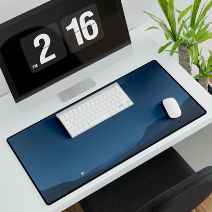 Minimalist Night Sky: Stars and Crescent Moon Art - Desk Mat