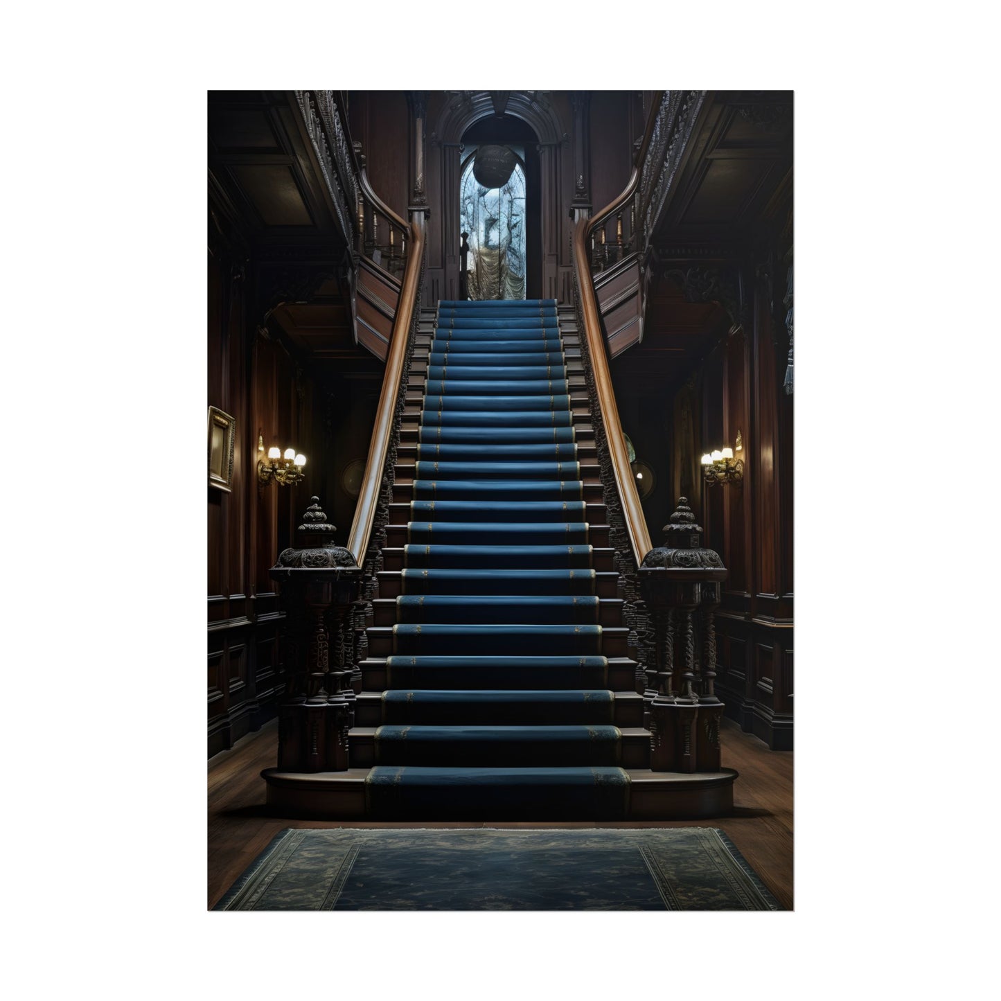 Haunted Gothic Mansion: Spooky Victorian Atmosphere Artwork - Poster
