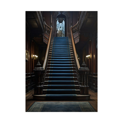 Haunted Gothic Mansion: Spooky Victorian Atmosphere Artwork - Poster