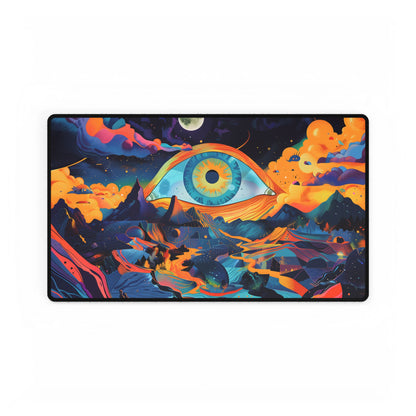 Surreal Landscape with Giant Eye: Mysterious Artwork - Desk Mat