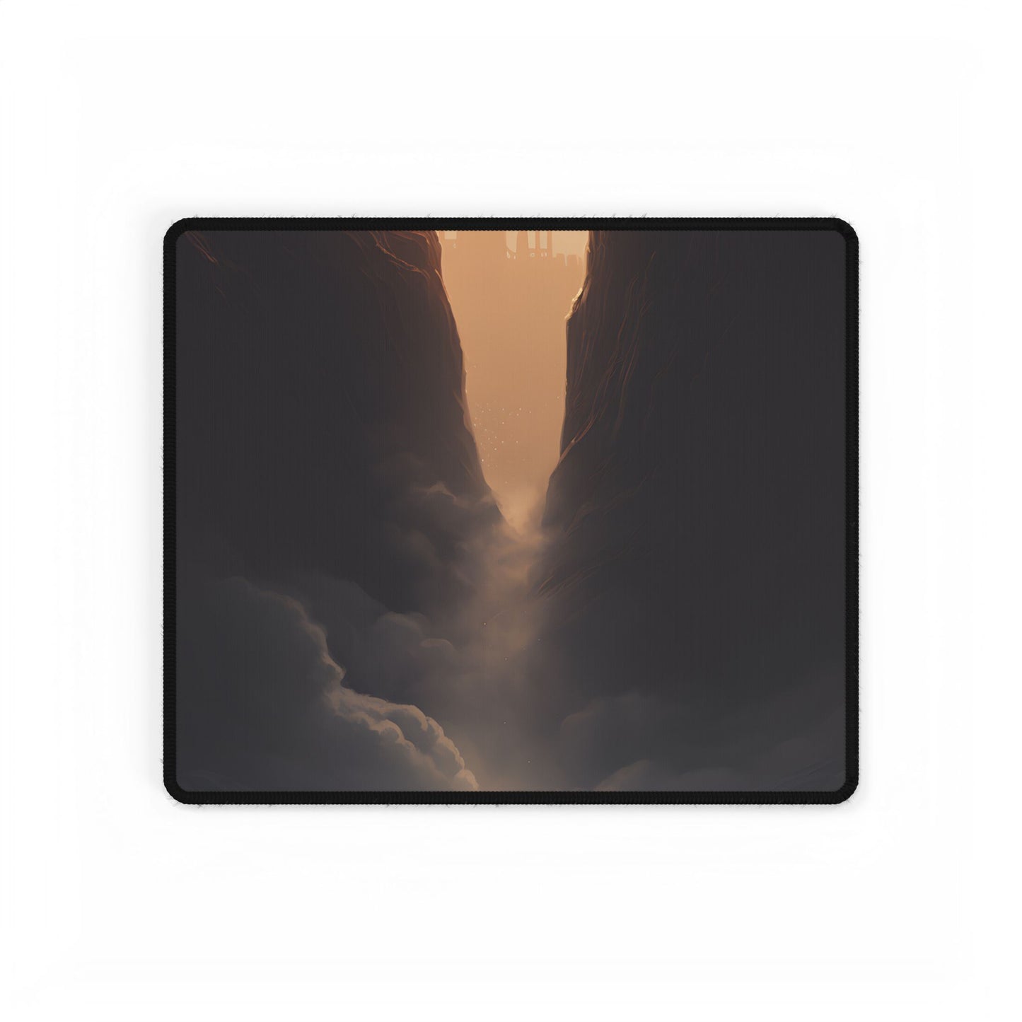 Textured Light Circle: Photographic Art Study - Desk Mat