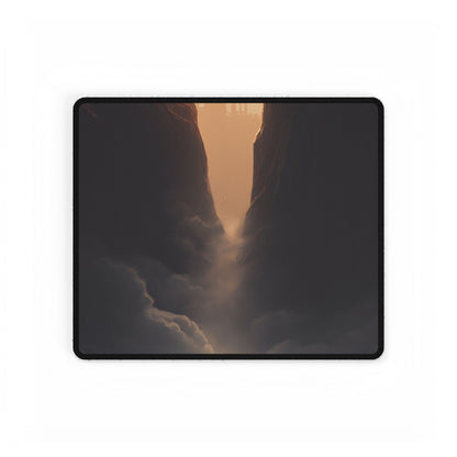 Textured Light Circle: Photographic Art Study - Desk Mat