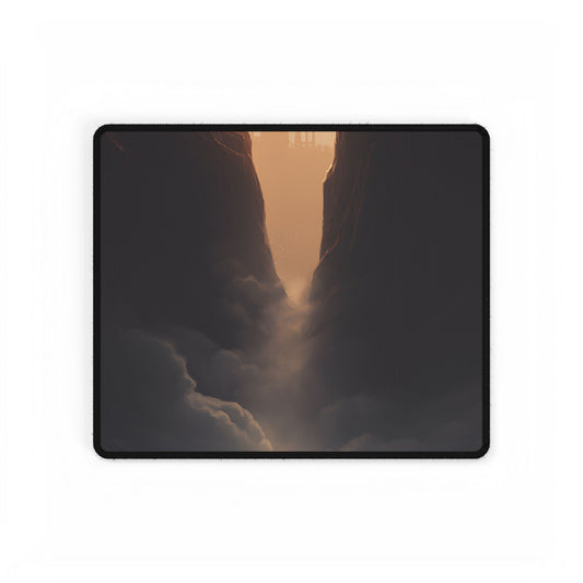 Textured Light Circle: Photographic Art Study - Desk Mat