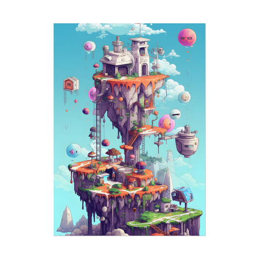 Vibrant Pixel Art: Colorful Cyber Pets World - Poster
