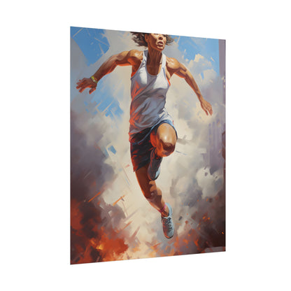 Passionate Athlete: Dedicated Portrait - Poster