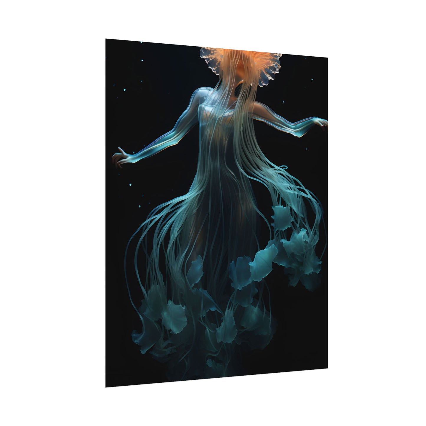 Underwater ballet of luminescent beauty: A dance in motion with oceanic harmony - Poster