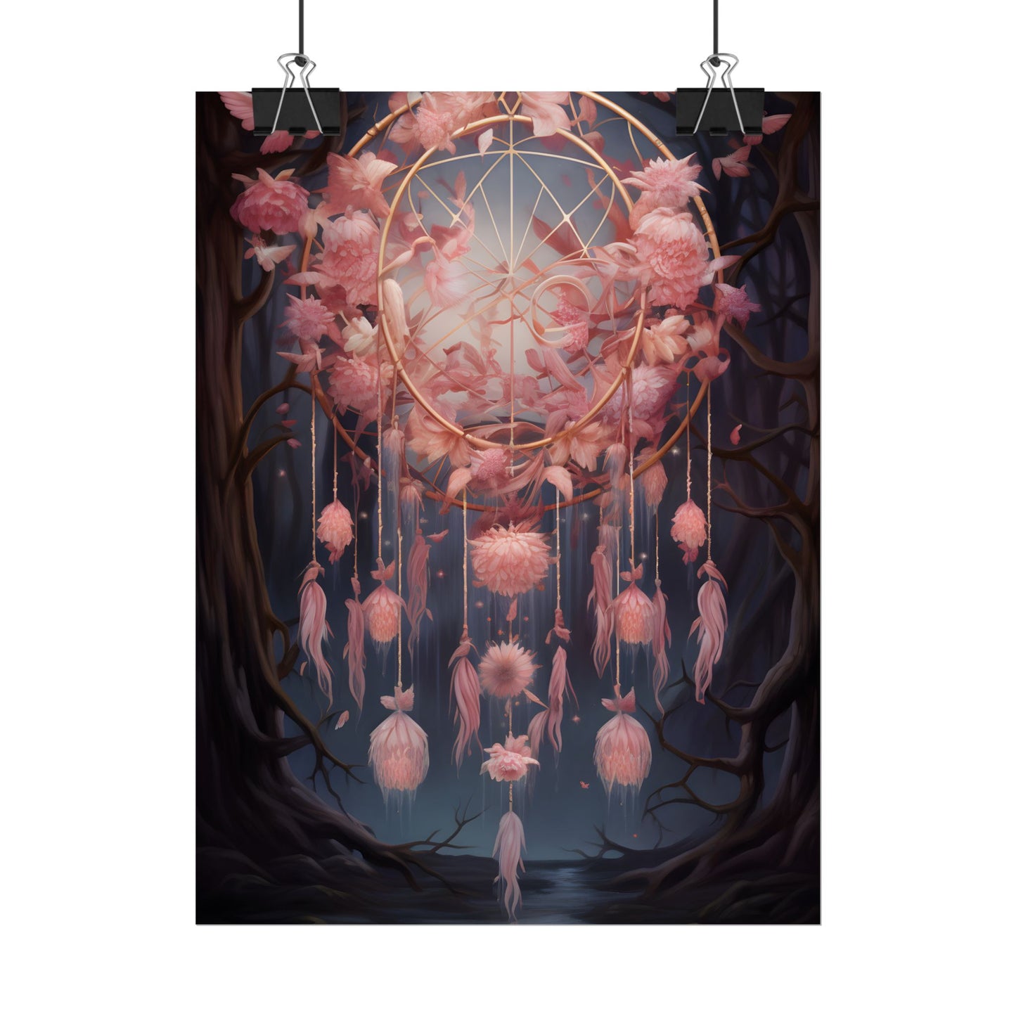 Ethereal Dreamcatcher Realm: Surreal Landscape Art - Poster