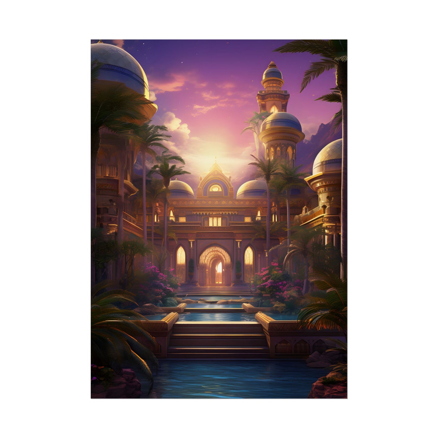 Mythical Desert Oasis: Arabian Nights-Inspired Artwork - Poster
