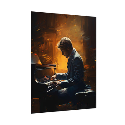 Mysterious Piano Portrait: A Dramatic Musical Masterpiece - Poster