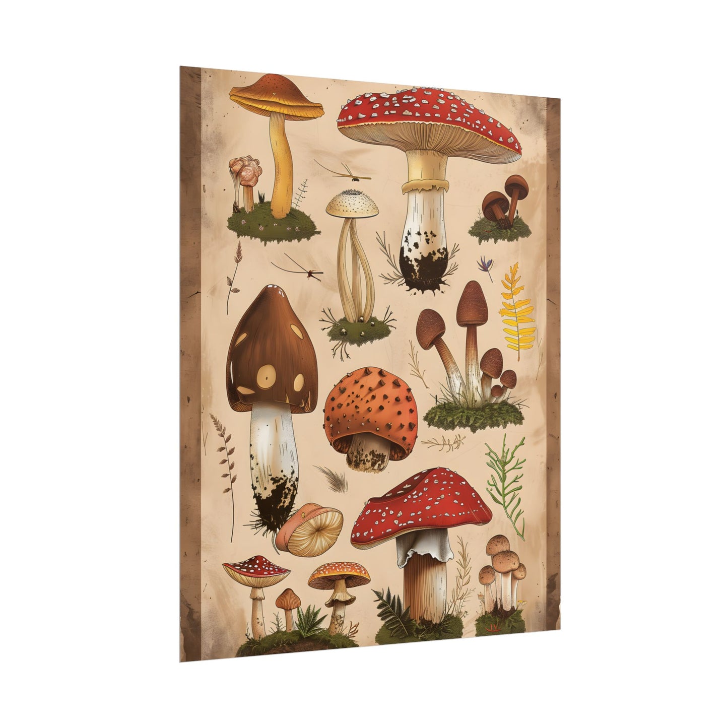 Vibrant Mushroom Species Poster: A Colorful Collection - Poster