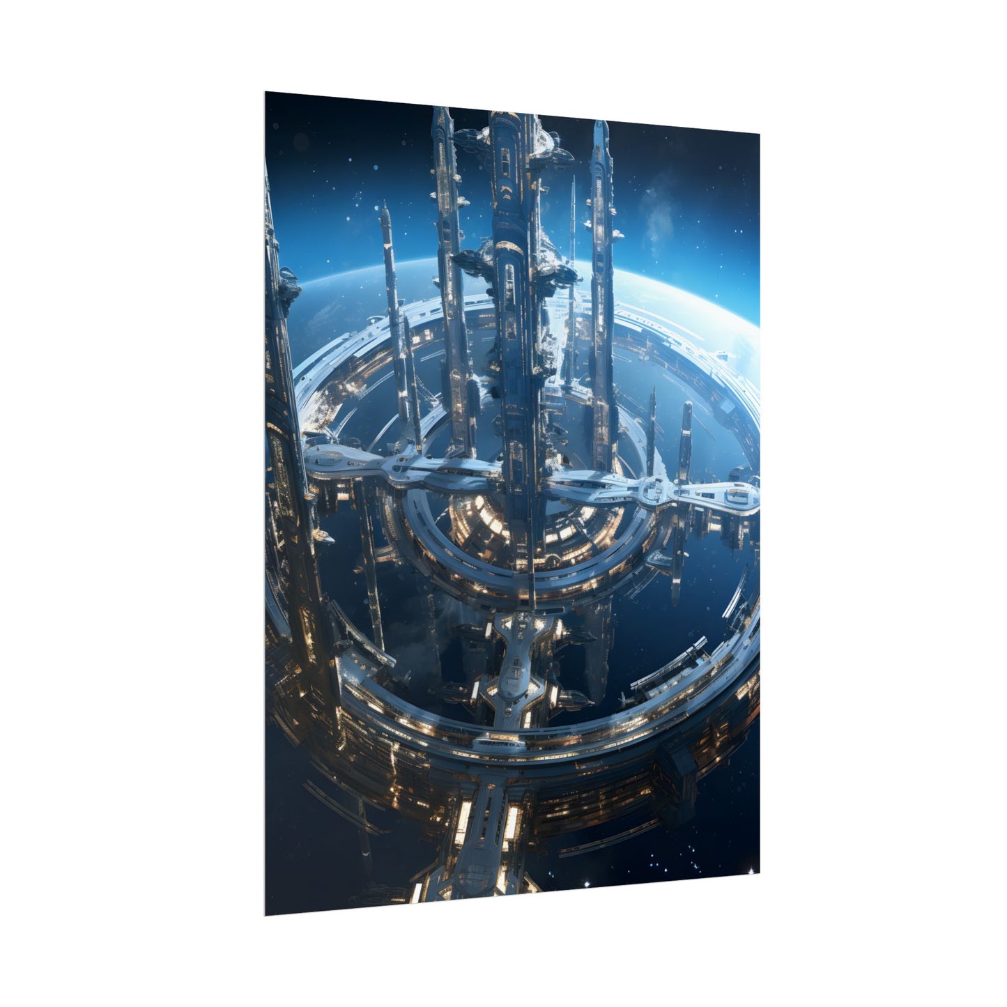 Futuristic Space Station: Aetherial Hub - Poster