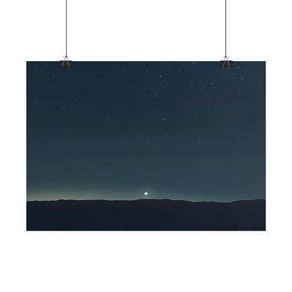 Minimalist Night Sky: Celestial Artwork with Stars and Palette - Poster