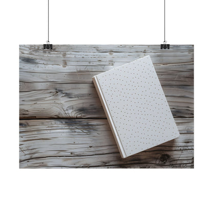 Minimalist Notebook with Embossed Dot Pattern: Unique Stationery Art - Poster