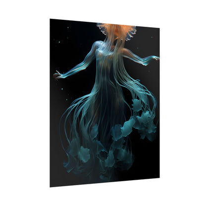 Underwater ballet of luminescent beauty: A dance in motion with oceanic harmony - Poster