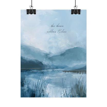 Peaceful Serenade: A Calming Landscape with Inspirational Quote - Poster