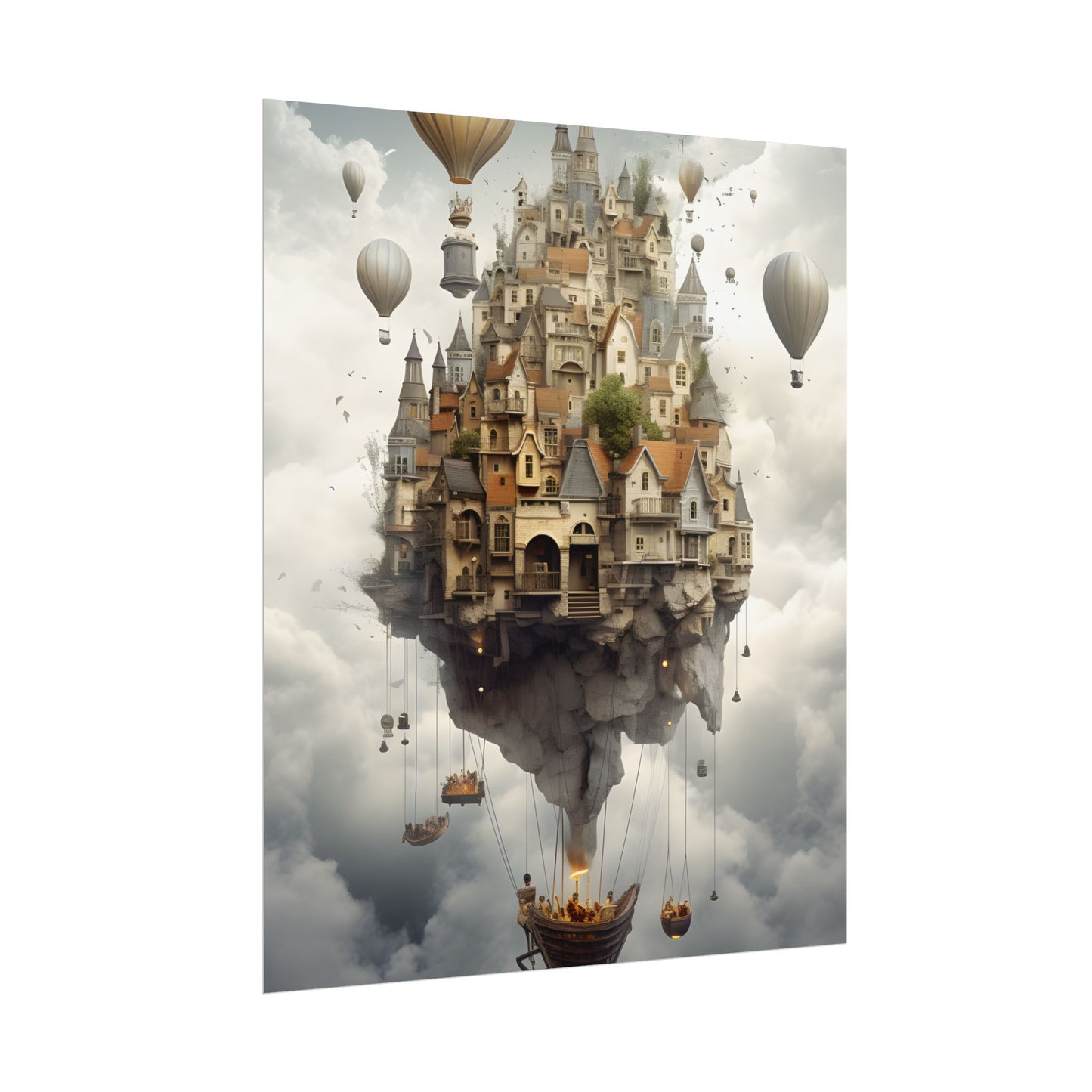 Casual Portrait: Soft Lighting and Light Blue Background - Poster