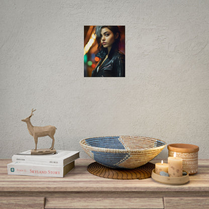 Vibrant Digital Art Print: Teenage Cyberpunk Close-Up - Poster