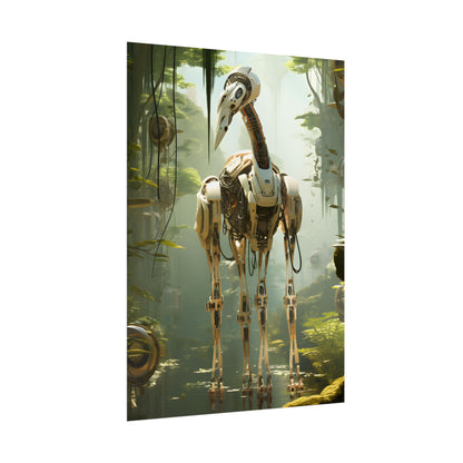 Robotic Guardians of Nature: Serene Wildlife Sanctuary Art - Poster