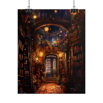 Magical Bookshop: Cozy Charming Bookstore Art - Poster
