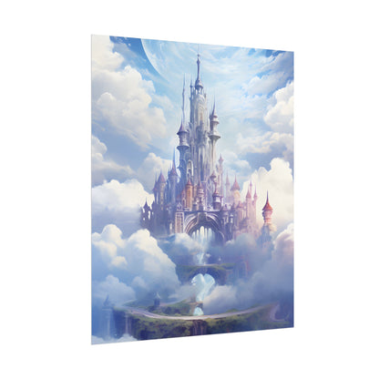 Floating Fantasy City: Celestial Digital Art - Poster