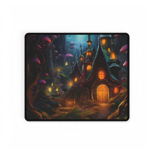 Enchanted Forest Boy: Whimsical Fairy Tale Scene - Desk Mat