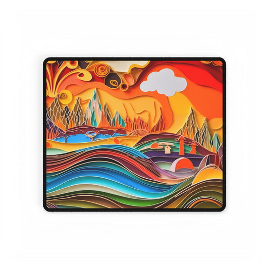 Intricate Indian Landscape: Hand-Crafted Paper Quilling Artwork - Desk Mat