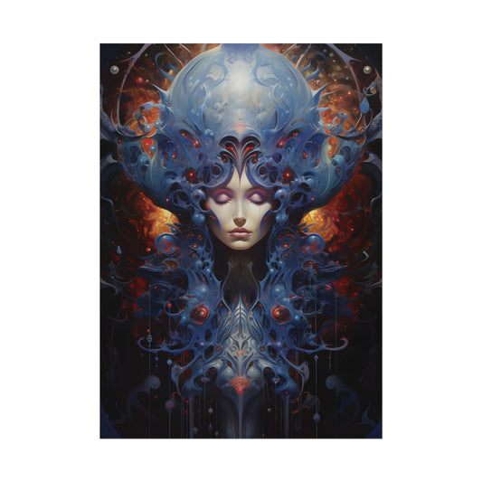 Vibrant Celestial Cityscape: Fantastical Dusk Artwork - Poster