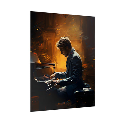 Mysterious Piano Portrait: A Dramatic Musical Masterpiece - Poster
