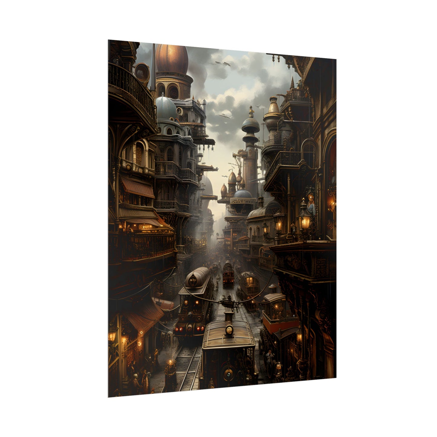 Steampunk Cityscape: Industrial Marvel Artwork - Poster