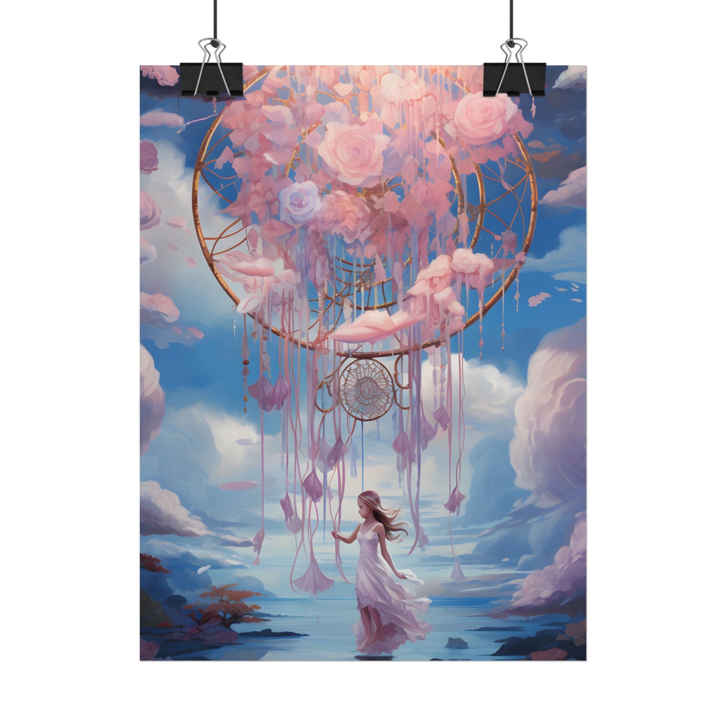 Dreamscape of Whispers: Ethereal Realm Digital Artwork - Poster