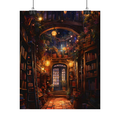 Magical Bookshop: Cozy Charming Bookstore Art - Poster