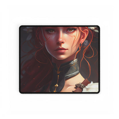 Redheaded Beauty: Formal Portrait in Dark Dress - Desk Mat