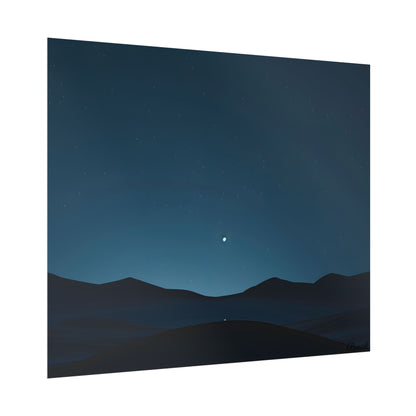 Minimalist Night Sky: Abstract Starry Art - Poster