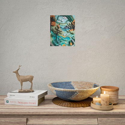 Eye-Catching Beach Landscape: Paper Quilling Art - Poster