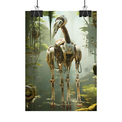 Robotic Guardians of Nature: Serene Wildlife Sanctuary Art - Poster