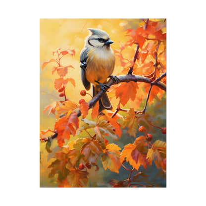 Vibrant Oak Branch: Oil Painting of Nature's Serenity - Poster