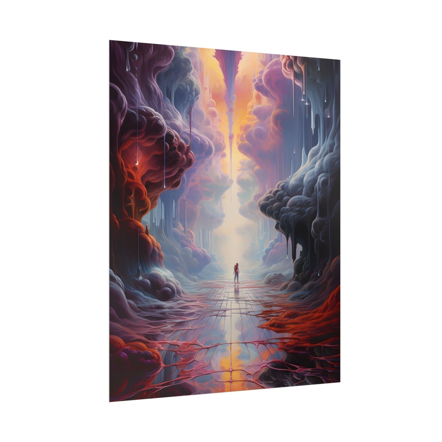 Celestial Dreams: Vibrant Fantastical Landscape Art - Poster