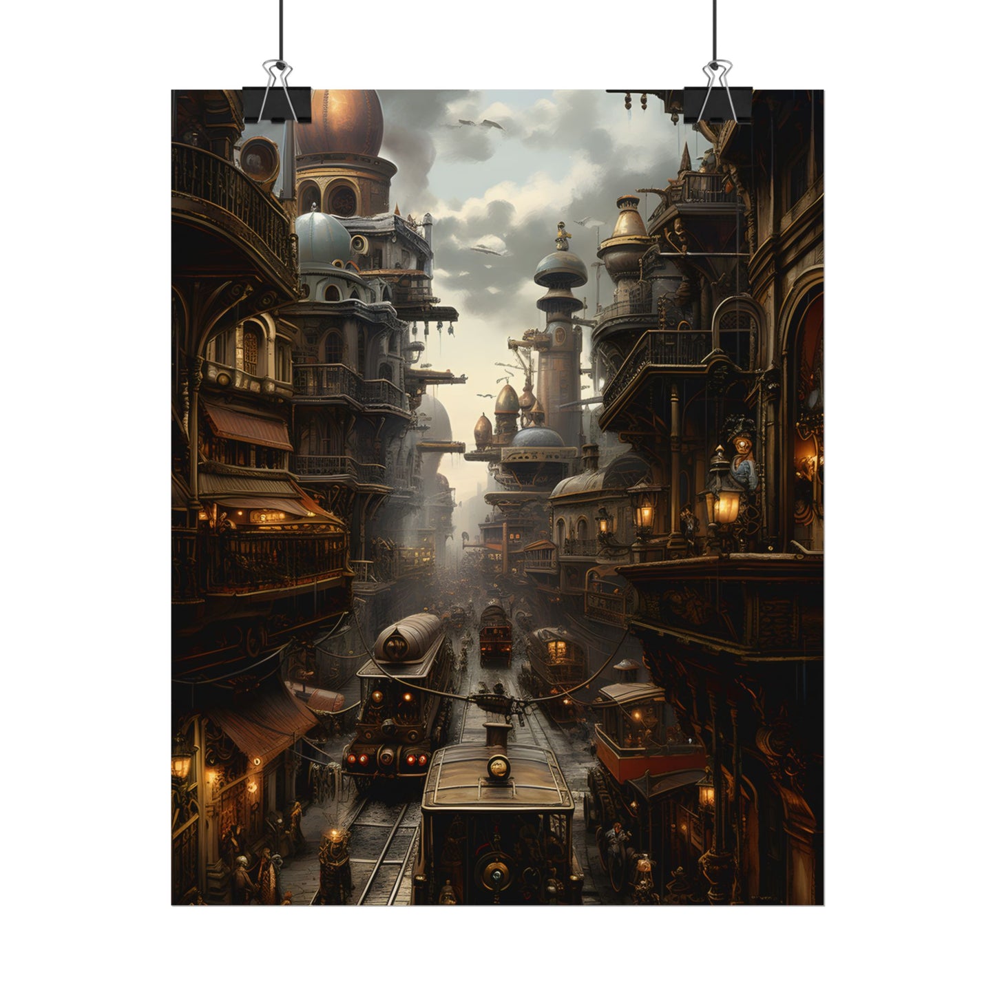 Steampunk Cityscape: Industrial Marvel Artwork - Poster
